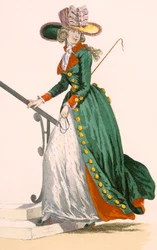 Signora con abito da equitazione in stile tedesco, inciso da Le Beau, tavola n.250 da 